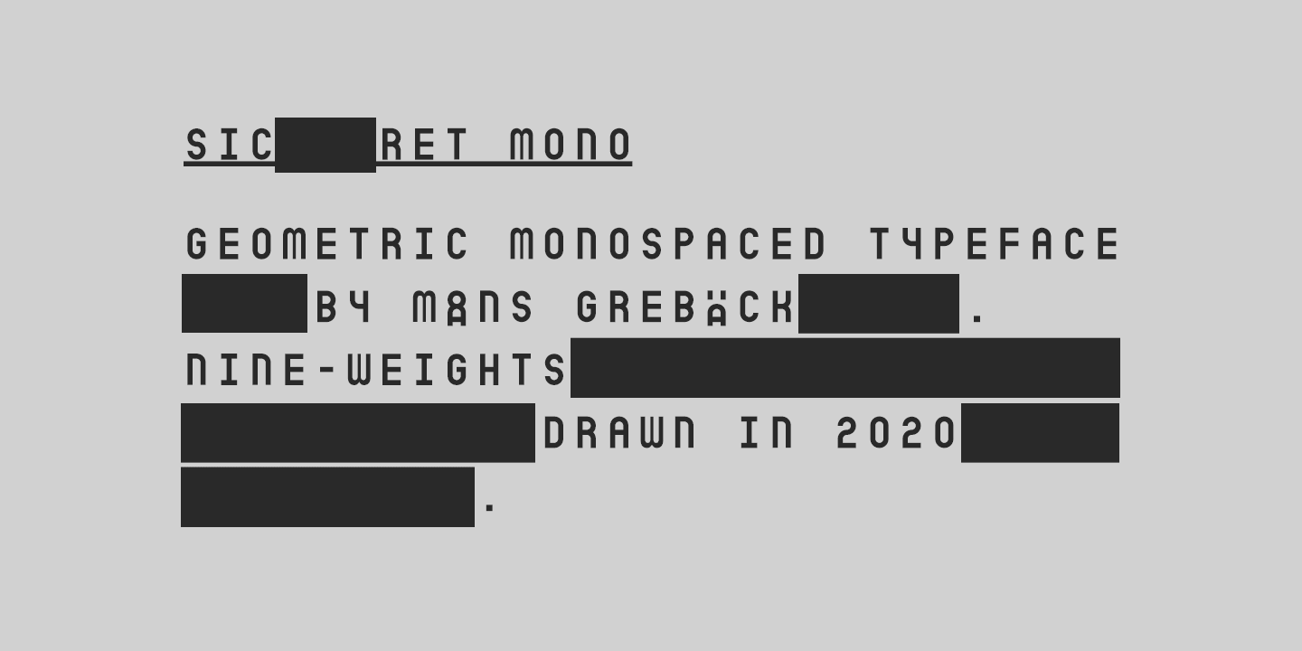 Example font Sicret Mono #5
